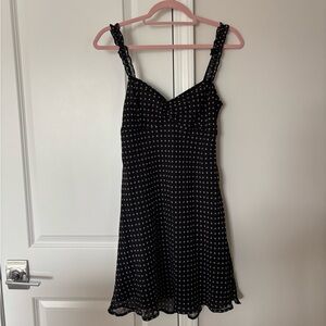 NWT Urban Outfitters Black Mini Dress with Cream Dots